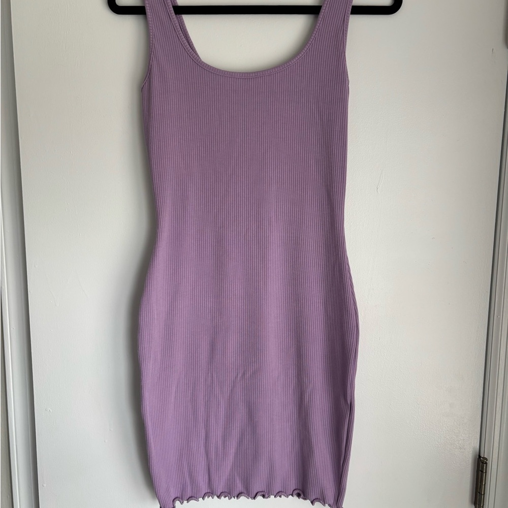 Pinkblush Lavender Ribbed Mini Maternity Dress
